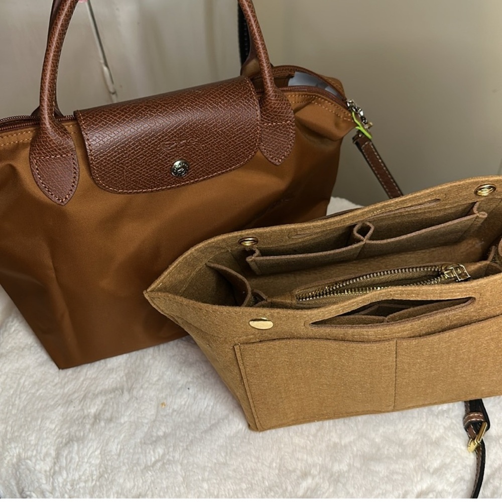 Longchamp Brown Shoulder Bag with Crossbody Strap